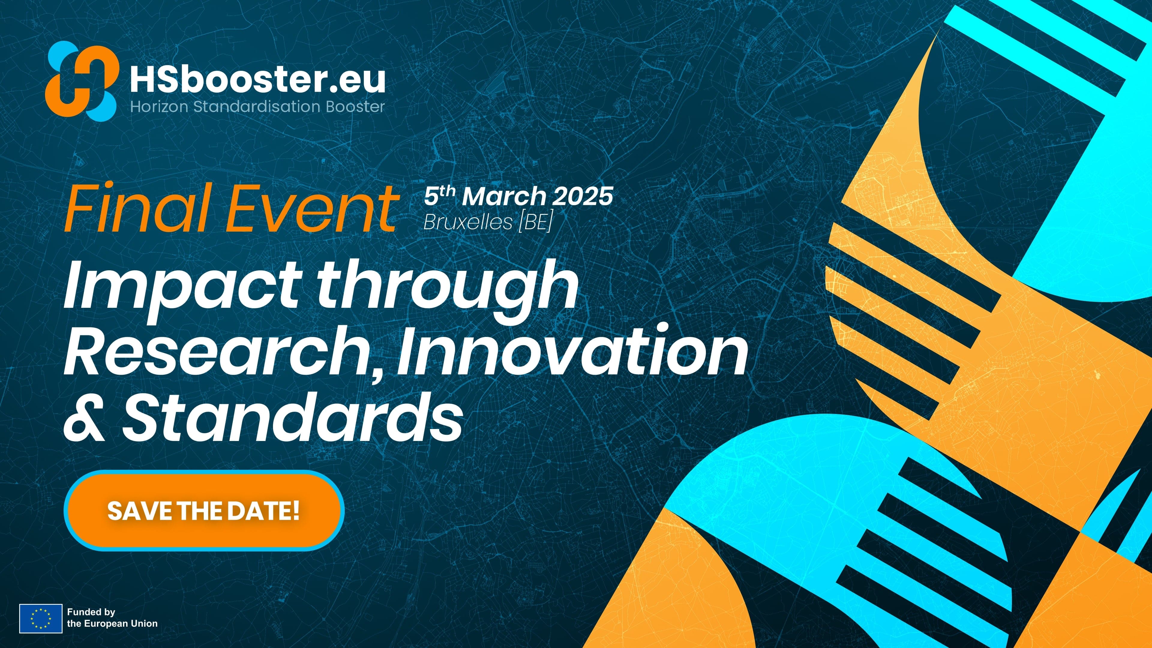 HSbooster.eu Final Event banner: Impact through Research, Innovation and Standards