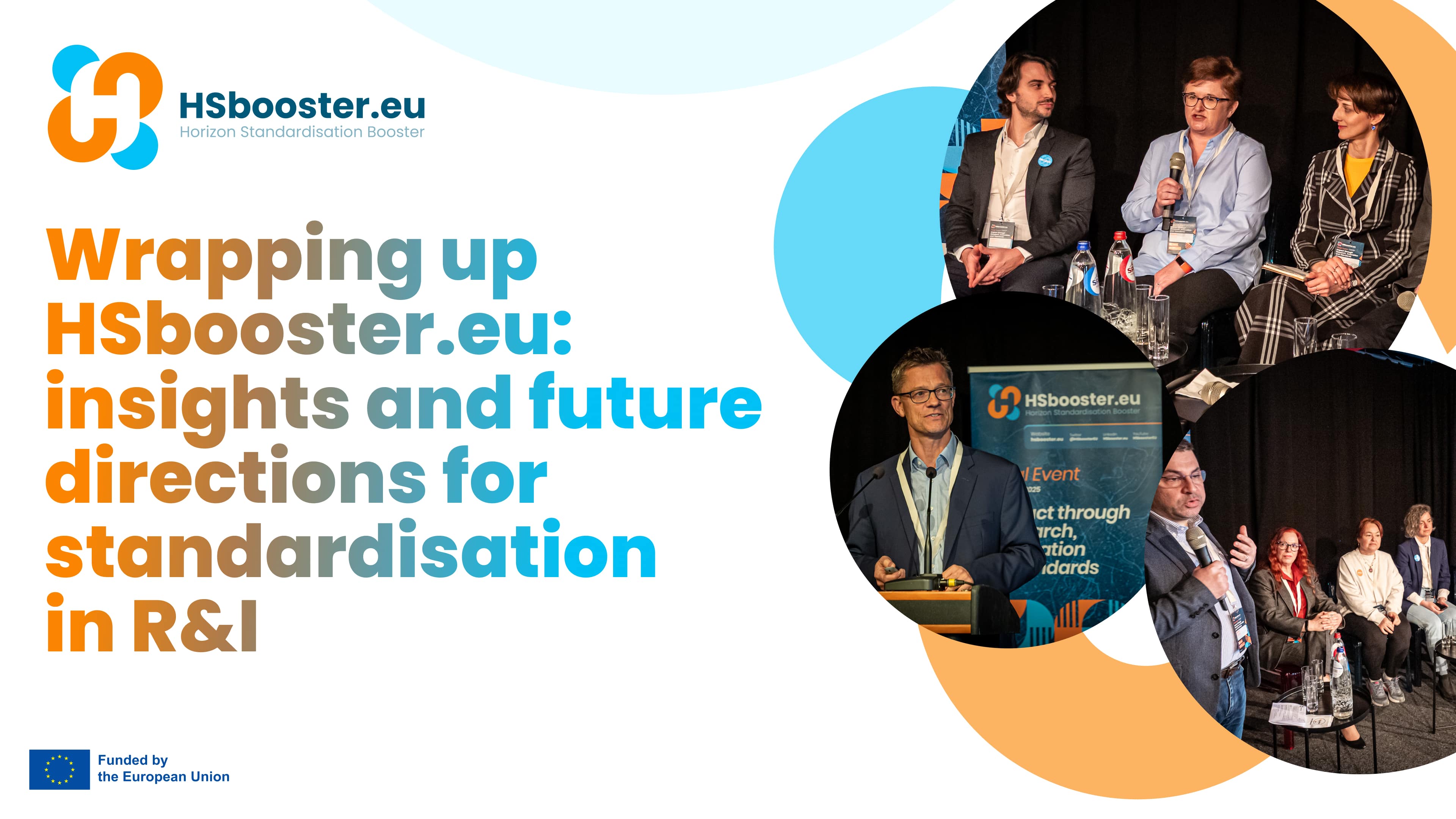 HSbooster final event news banner with the following text "Wrapping up HSbooster.eu: insights and future directions for standardisation in R&I"