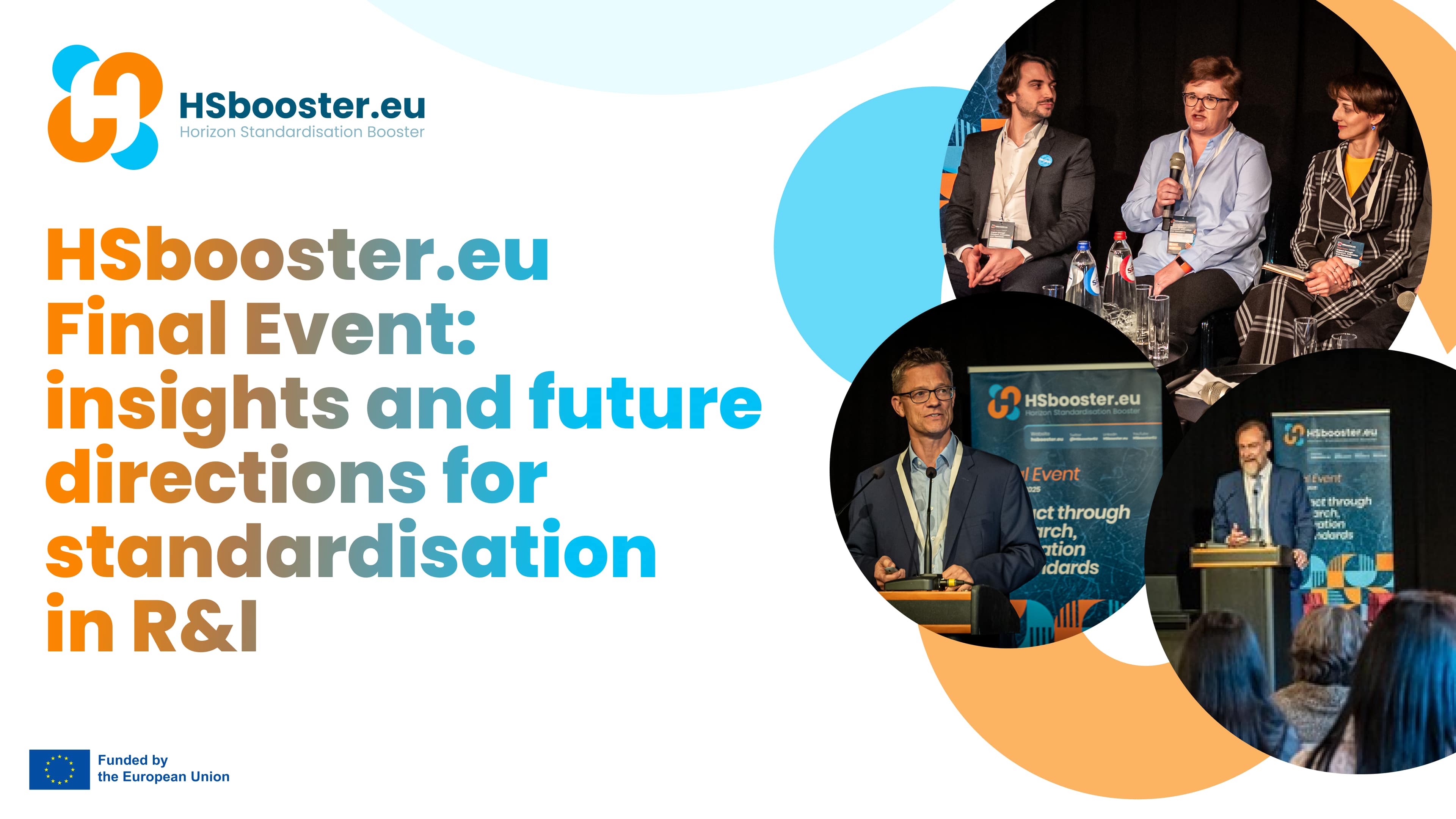 HSbooster final event news banner with the following text "Wrapping up HSbooster.eu: insights and future directions for standardisation in R&I"