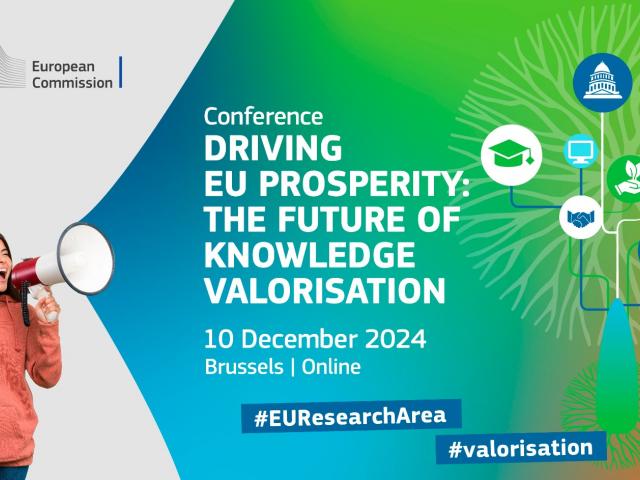 Banner of the Conference "Driving EU Prosperity: The Future of Knowledge Valorisation"