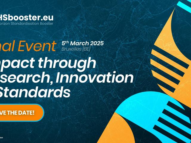 HSbooster.eu Final Event banner: Impact through Research, Innovation and Standards