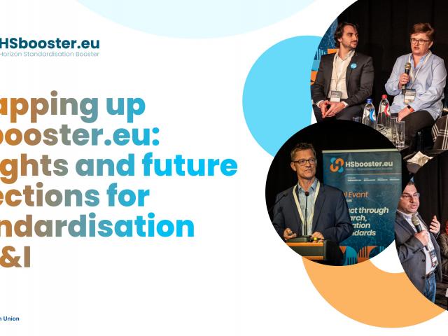 HSbooster final event news banner with the following text "Wrapping up HSbooster.eu: insights and future directions for standardisation in R&I"