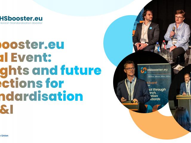 HSbooster final event news banner with the following text "Wrapping up HSbooster.eu: insights and future directions for standardisation in R&I"